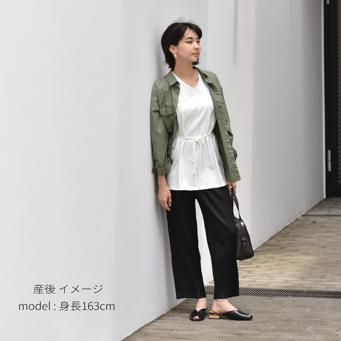 マタニティ パンツ 夏 春夏 プリーツ ワイド ルームウエア ルームウェア ルーム アジャスター 部屋着 パールズ Pearls