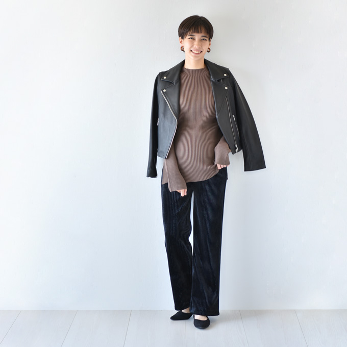 マタニティ パンツ ボトム 冬 裏起毛 あったか 暖かい 極暖 ワイド コーデュロイ Pearls パールズ