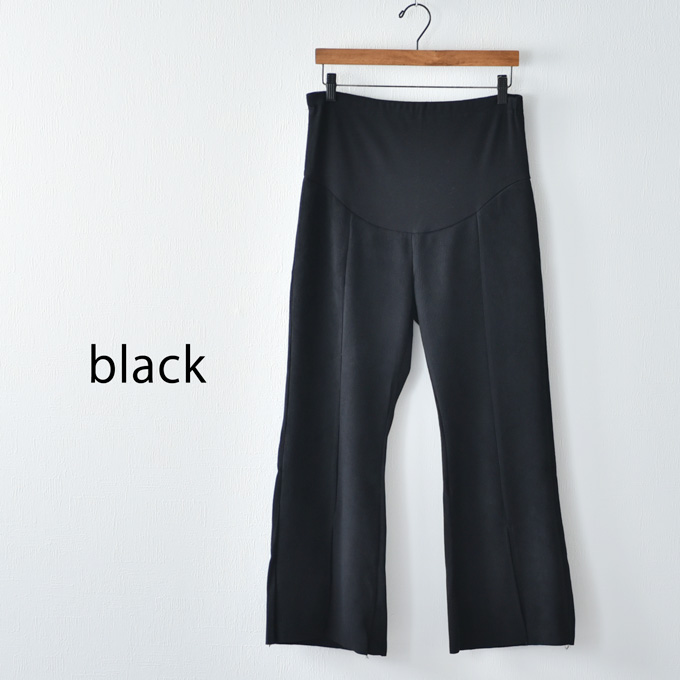 Pearls パールズ マタニティ パンツ フレアパンツ フレア 秋冬 春 リブ コーデュロイ ストレッチ スリット コール天 脚長効果 細見え ウエスト調節 アジャスター ボトム ボトムス イージー ゆったり らくちん 暖かい マタニティズボン 妊婦服