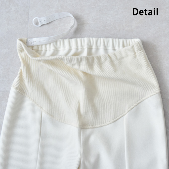 Pearls パールズ マタニティ パンツ フレアパンツ フレア 秋冬 春 リブ コーデュロイ ストレッチ スリット コール天 脚長効果 細見え ウエスト調節 アジャスター ボトム ボトムス イージー ゆったり らくちん 暖かい マタニティズボン 妊婦服