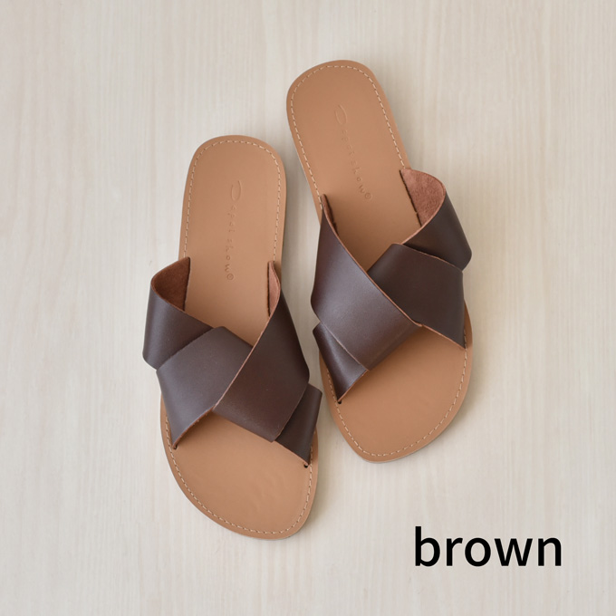 サンダル レディース ツイスト フラットサンダル ぺたんこ ローヒール 夏 Pearls パールズ