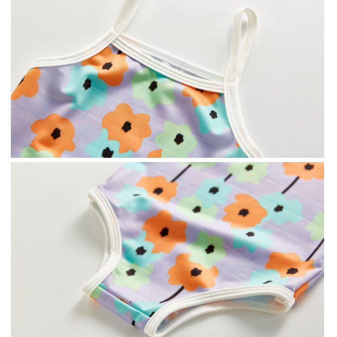 Pearls パールズ ベビー 水着 ベビー服 スイムウェア プール 夏 花柄 プリント ポップ 女の子 子ども 子供服 女 可愛い かわいい 66 73 80 90 100