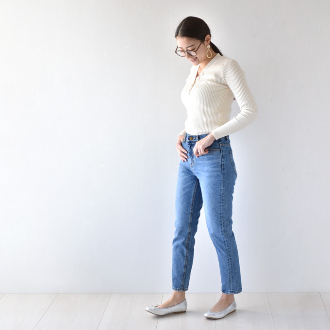 Pearls パールズ 授乳服 トップス リブニット マタニティ 秋 冬 長袖 暖か フィット