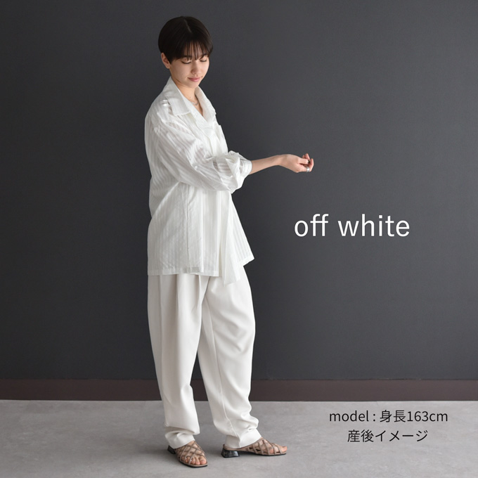 ブラウス トップス シャツ ストライプ ジャガード ポリエステル 冷房対策 シアー Pearls パールズ