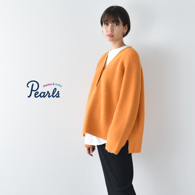 Pearls パールズ 授乳服 ニット トップス スキッパー 秋冬 冬 暖か マタニティ 臨月 授乳 妊婦 妊婦服 産前 産後 おしゃれ 可愛い
