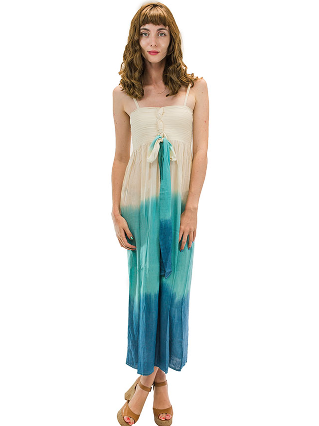 【ハワイ直輸入】エンジェルズ・バイ・ザ・シー・ハワイ　ロングドレス ティール(Lani Long Dress in Ombre)