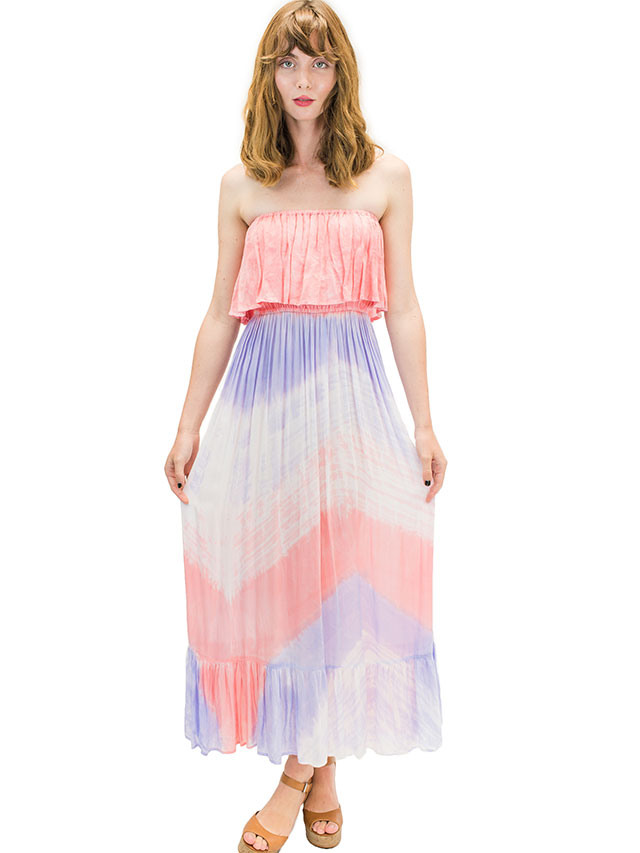 【ハワイ直輸入】エンジェルズ・バイ・ザ・シー・ハワイ　ロングドレス パープル(Moana Long Dress in Wave）