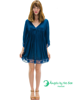 【ハワイ直輸入】エンジェルズ・バイ・ザ・シー・ハワイ　ショートドレス　ティール(Poliahu Short Dress）