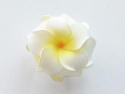 髪飾り　ダブルプルメリア(ホワイト×イエロー）