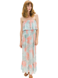 【ハワイ直輸入】エンジェルズ・バイ・ザ・シー・ハワイ　ロングドレス コーラル(Moana Long Dress in Smoke）