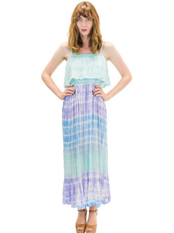 【ハワイ直輸入】エンジェルズ・バイ・ザ・シー・ハワイ　ロングドレス アクア(Moana Long Dress in Rain）