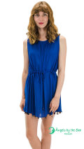 【ハワイ直輸入】エンジェルズ・バイ・ザ・シー・ハワイ　ノースリーブショートドレス　ネイビー(Abalone Fringe Short Dress）