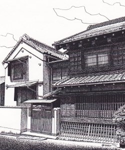 細密ぺん画アート【伊勢屋　質店】