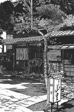 細密ぺん画アート【茶亭・山里】