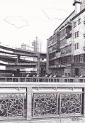 細密ぺん画アート【江戸橋の欄干】