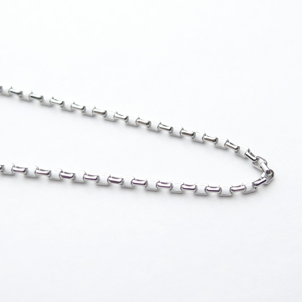 ホワイトゴールドブレスレット アズキ「小豆」 18cm 1.5mm