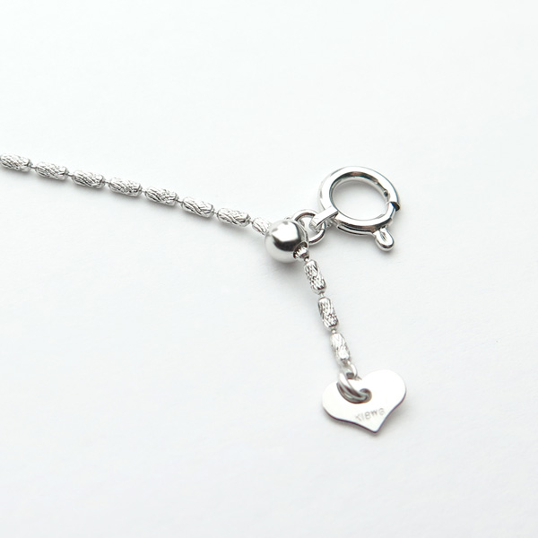 ホワイトゴールドローラーシリンダー1.0mmスライドありハート