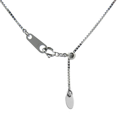 ホワイトゴールドベネチアン1.0mmスライドあり楕円