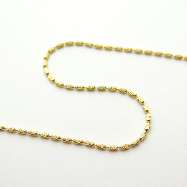 イエローゴールドチェーン ローラーシリンダーチェーン 45cm 1.2mm