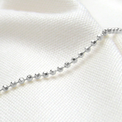 ホワイトゴールドカットボール40cm1.0mmアップ