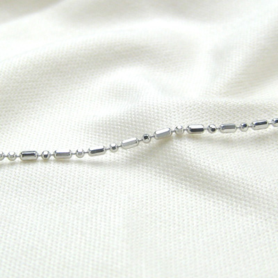 ホワイトゴールドショート＆ロング40cm1.0mmアップ