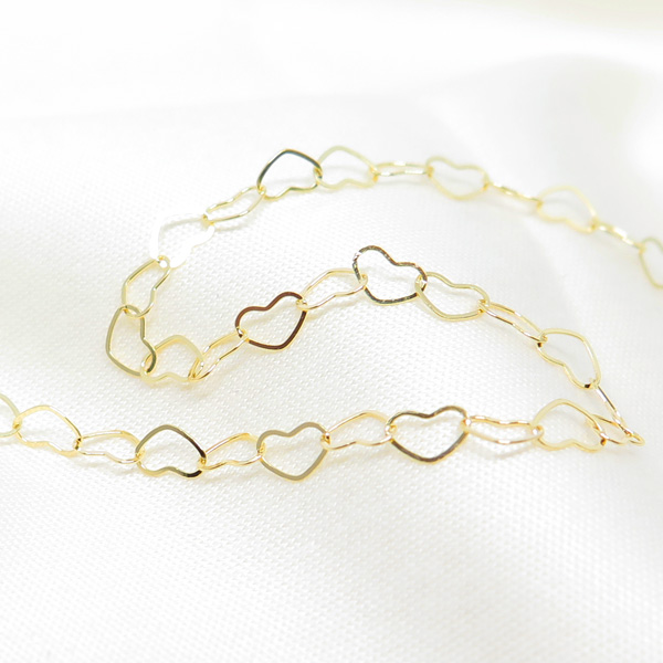 イエローゴールドハート45cm3.0mmアップ