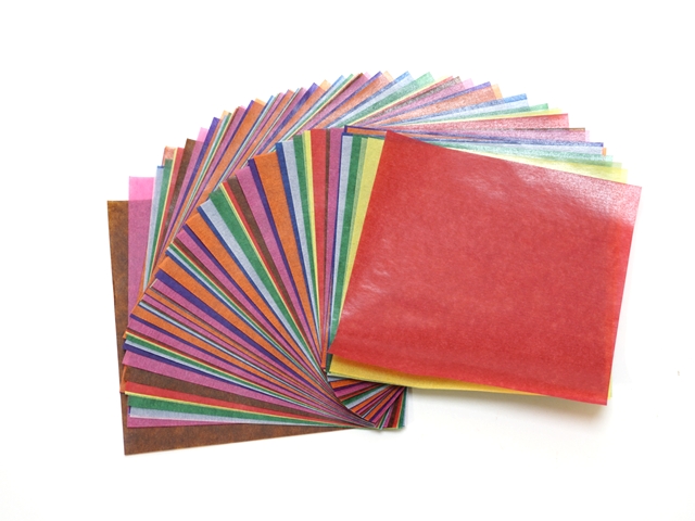 【020-Ｂ】トランスパレントペーパーセット/１０色８０枚入/１０cm×１０cm