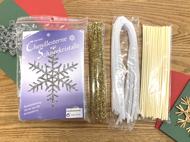 モールとストローで作る雪の結晶　クリスマスキット