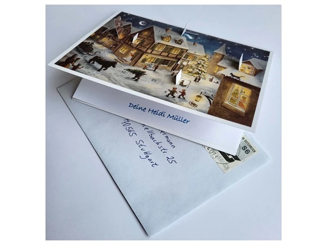 1761】アドヴェントカレンダー/No.40146/封筒入り二つ折りはがきサイズ