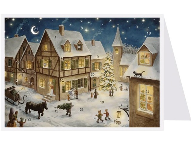 1761】アドヴェントカレンダー/No.40146/封筒入り二つ折りはがきサイズ