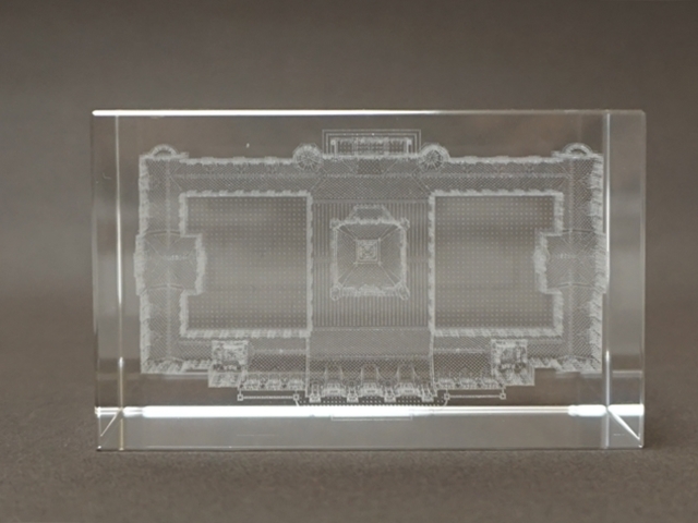 508-2】3Dガラスクリスタルアート/ハノーバー（ハノーファー）市庁舎