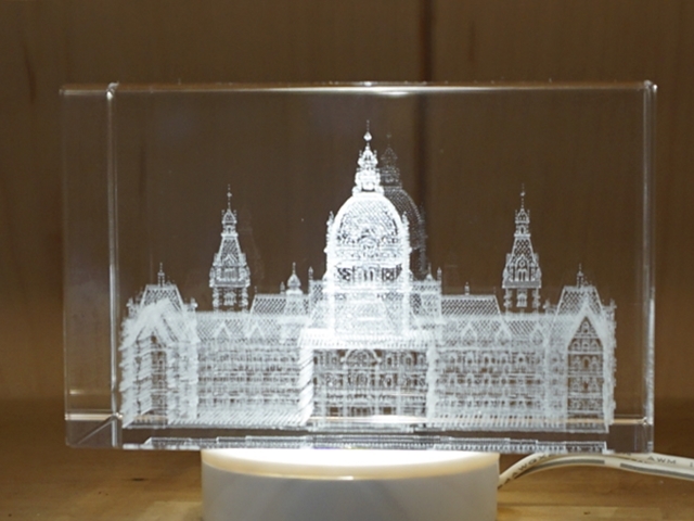 508-2】3Dガラスクリスタルアート/ハノーバー（ハノーファー）市庁舎