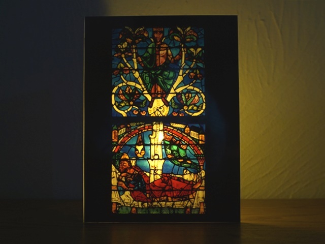 シャルトレ大聖堂ステンドグラスの窓メッセージカード