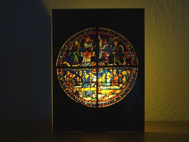 シャルトレ大聖堂ステンドグラスの窓メッセージカード