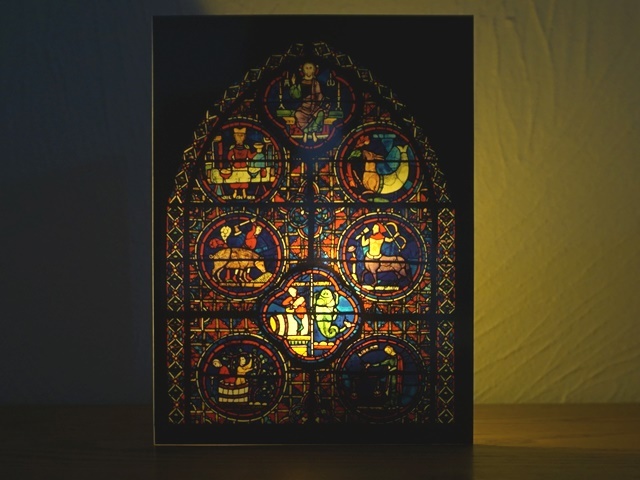 シャルトレ大聖堂ステンドグラスの窓メッセージカード