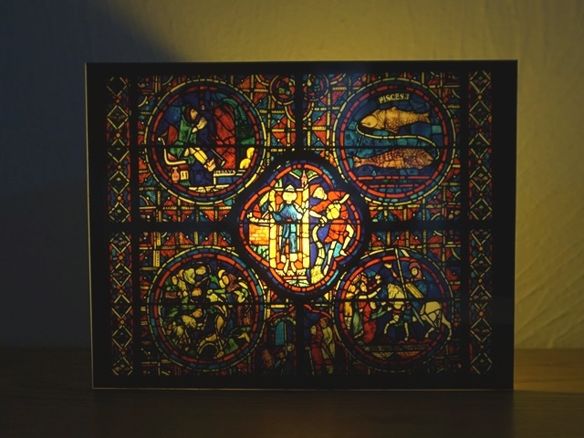 シャルトレ大聖堂ステンドグラスの窓メッセージカード