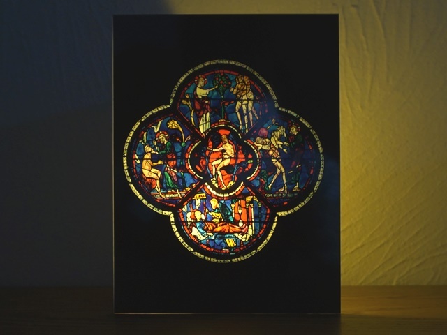 シャルトレ大聖堂ステンドグラスの窓メッセージカード