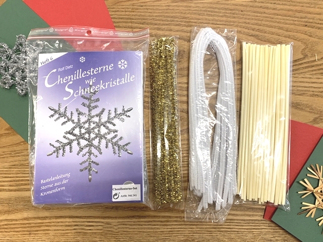 モールとストローで作る雪の結晶　クリスマスキット