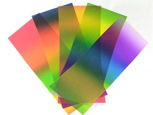 【524-Ｂ】ランタン用トランスパレントペーパー/5枚セット/20×50cm/レインボー