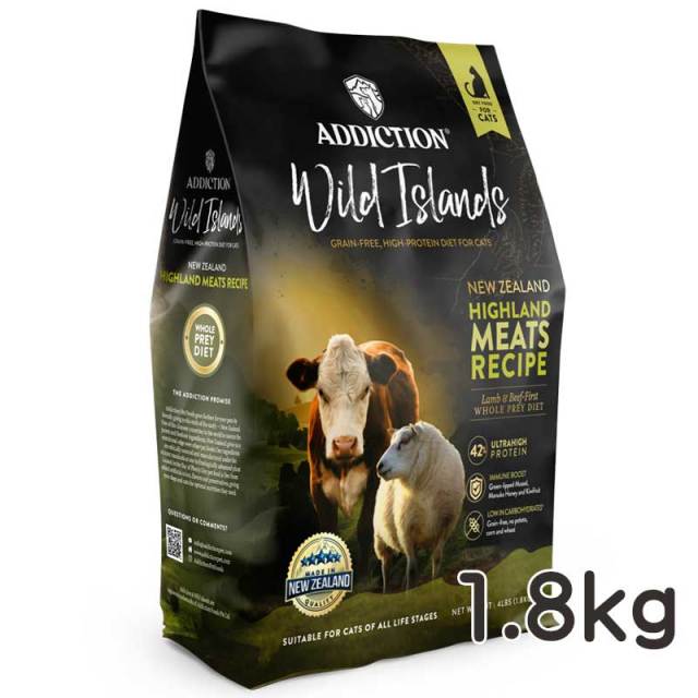 アディクション・ワイルドアイランズ・キャットフード　ハイランドミーツレシピ　1.8kg