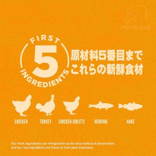 オリジン・ドッグ　パピー　主要原材料