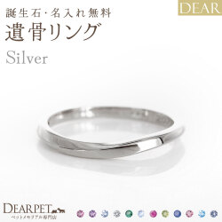 ペット 遺骨リング 指輪 DEAR "AYUMU" KAZEリング シルバータイプ 名入れ無料 樹脂 封入 遺骨ジュエリー シルバー925 ILM-001