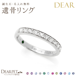 【9月中は10％OFF】ペット 遺骨 リング 指輪 DEAR ディア "KANADE" SOUリング K10 K18 Pt950 シンプル 名入れ無料 樹脂 封入 遺骨ジュエリー ILM-011 yy