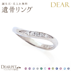【9月中は10％OFF】ペット 遺骨 リング 指輪 DEAR ディア "KANADE" RITSUリング K10 K18 Pt950 シンプル 名入れ無料 樹脂 封入 遺骨ジュエリー ILM-012 yy