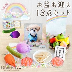 ペット お盆 お迎えセット 新盆 初盆 ちりめん 精霊馬 セット 初めてでも安心 13点 お盆飾り お供え お盆お迎えセット