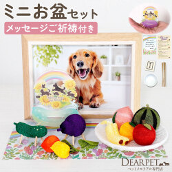 【早割500円OFF ～5/31】ペット お盆 お迎え ミニ お盆セット ゆらゆら精霊馬 ちりめん お盆飾り コンパクト 小さい セット ご祈祷 お焚き上げ サービス 初めてでも安心 お供え 