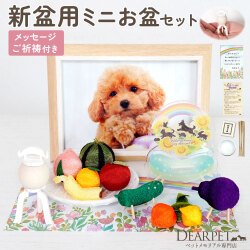 ペット お盆飾り お迎えセット きらきら クリスタル 精霊馬 蓮 10点 お供え お盆お迎えセット
