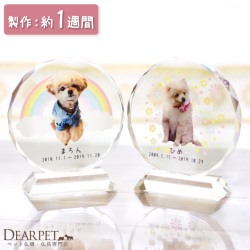 ペット位牌 サークル クリスタル 両面タイプ