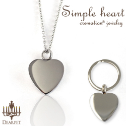 ペット 遺骨ペンダント キーホルダー Simple Heart ハート オールステンレス クリメイションジュエリー 【ネコポス対応】