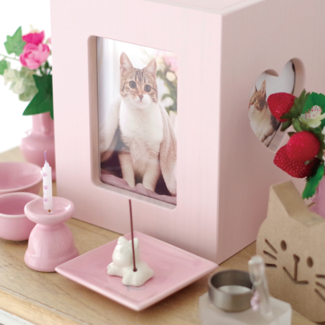 ペット仏壇 ピンク ペットメモリアル仏壇 骨壷収納 お手元供養 ペット仏壇 かわいい クリメイションボックス ハート ふんわりピンク